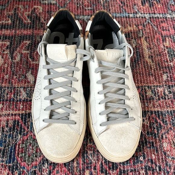 P448 women’s white leather low top sneakers size 40 - Picture 3 of 6